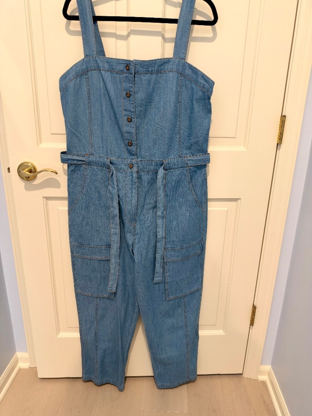 Sundance Denim Button-Front Jumpsuit | Petite 14